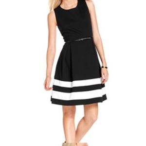 Black fit and flare dress